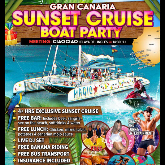 sunset cruise boat party gran canaria