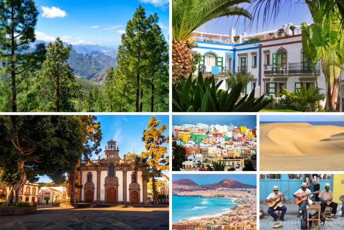 things to do gran canaria, grid of preview of various places to visit