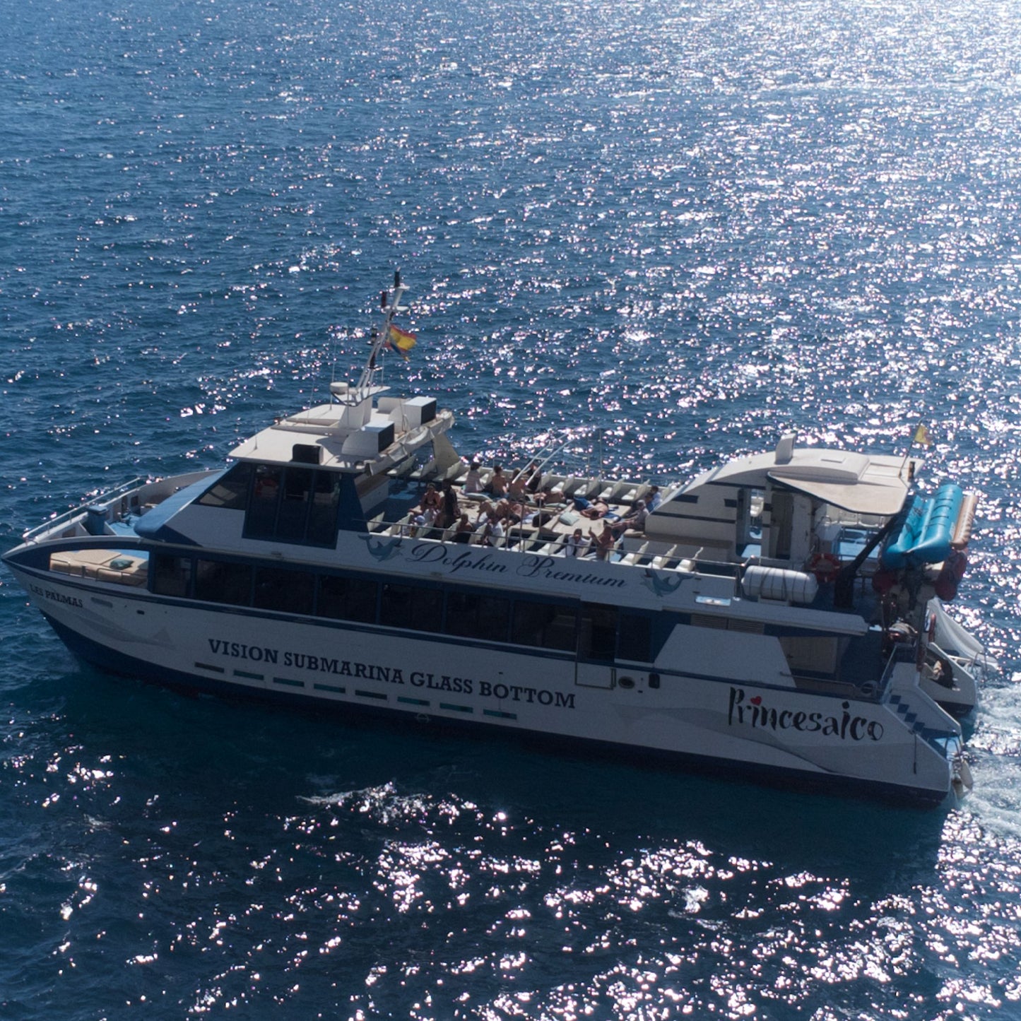 Princesa Ico All Inclusive Boat Trip Gran Canaria sailing over the clear blue waters.