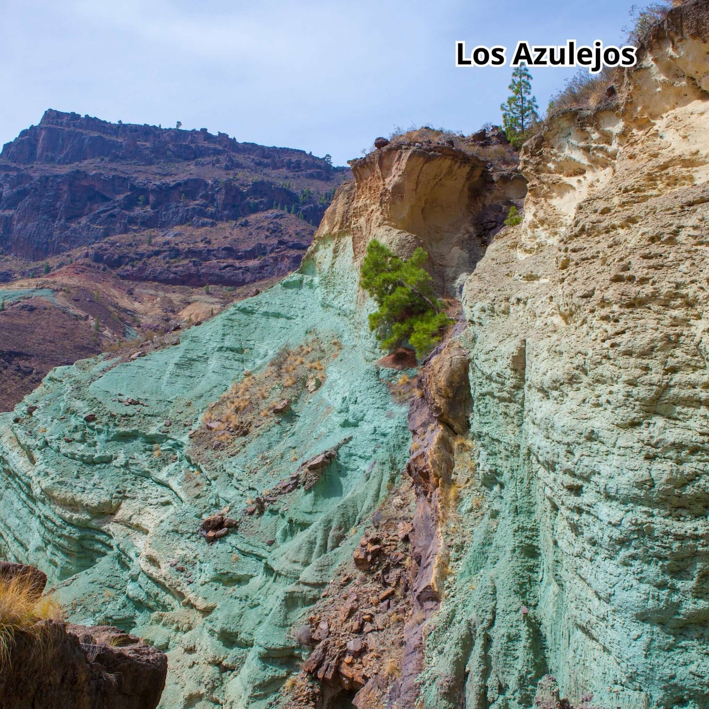 Gran Canaria Grand Tour: Wild West Loop scenic view of Los Azulejos rock formations.